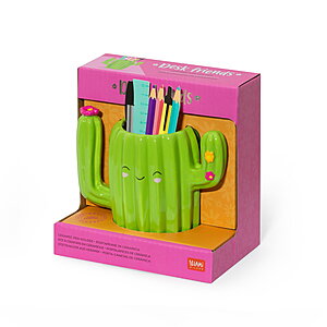 Cactus Ceramic Pen Holder Hand Painted - Image 1