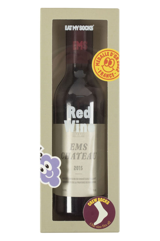 EAT MY SOCKS 1 Pair Wine Bottle Cotton Socks Red Wine One Size - Image 1