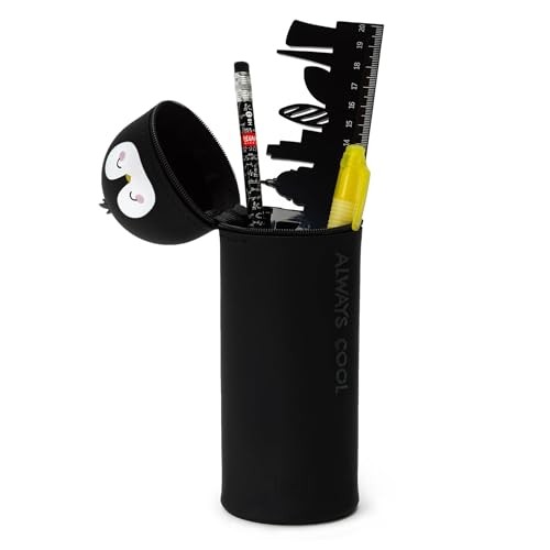LEGAMI "Always Cool" 2-in-1 Silicone Pencil Case - Penguin - Image 2
