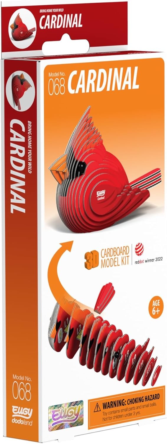 Eugy Cardinal Bird 068 3D Cardboard Model Construction Kit - Image 4