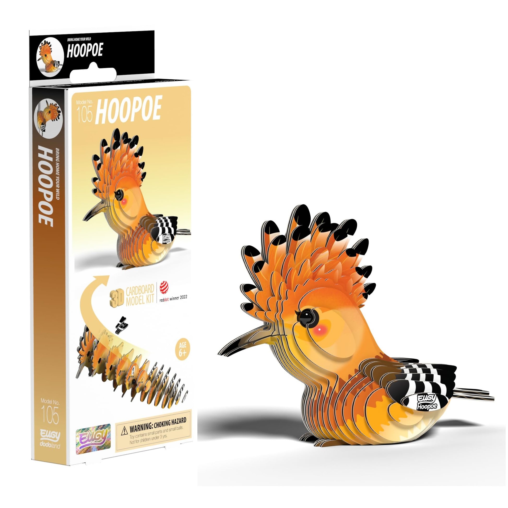 Eugy Hoopoe Bird 105 3D Cardboard Model Construction Kit - Image 1