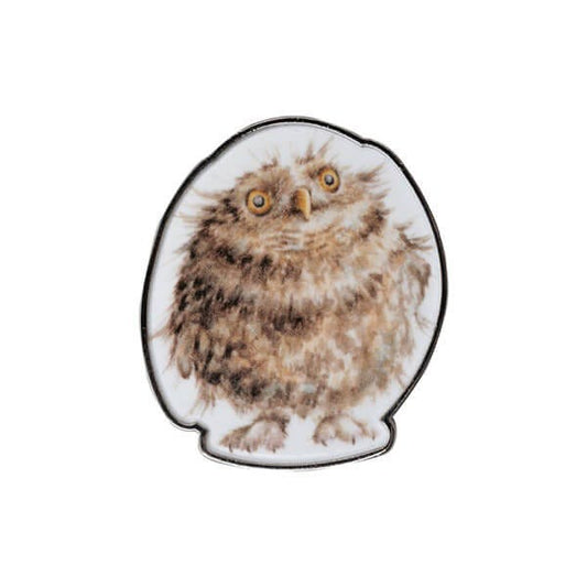 'Round Owl' Owl Pin Badge - Image 2