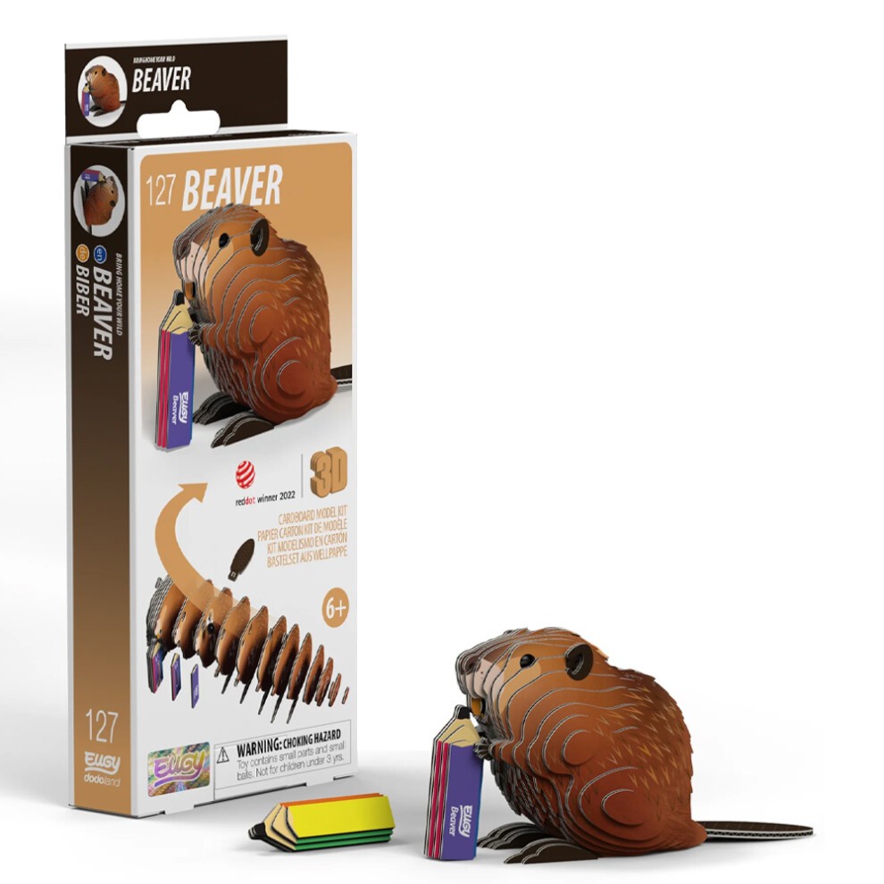 EUGY Beaver No.127 3D Model Craft Kit - Image 1