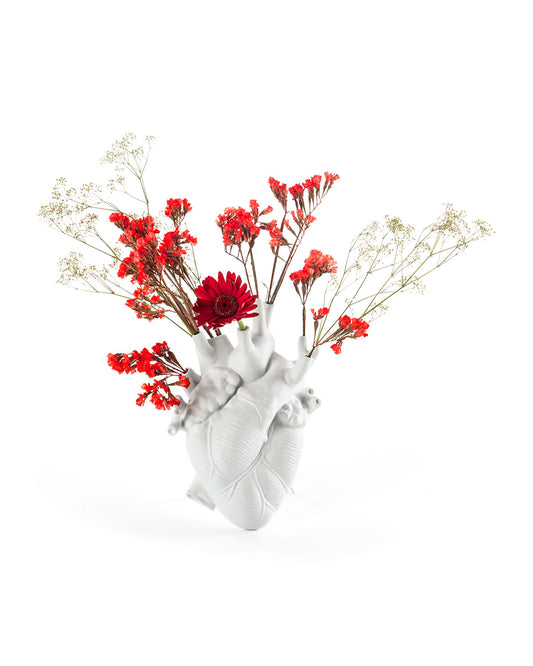 Seletti Marcantonio Love in Bloom Porcelain Heart Vase - White - Image 1