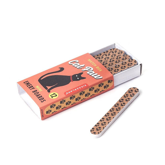 Kikkerland Nail Files - Cat Paw Design - Mini Emery Boards, 12 Count - Image 1