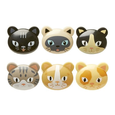Set of 6 Cat Bag Clips, Plastic - Image 1