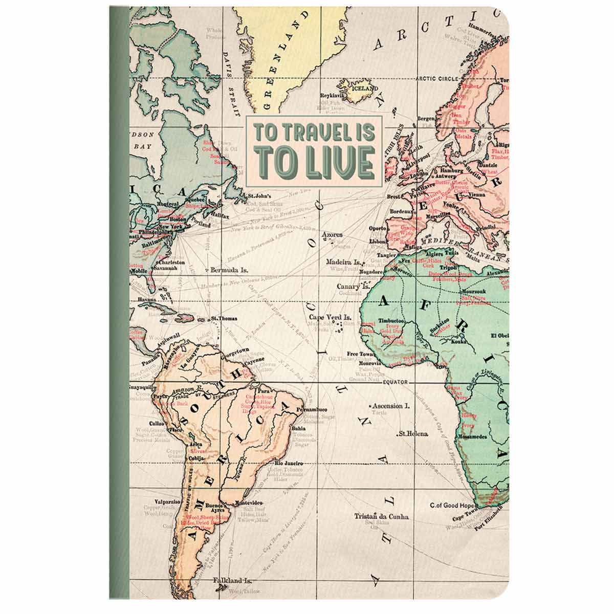 Lined Notebook Medium A5 Sheet - Travel - Image 1