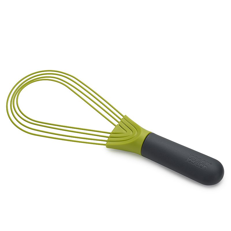 Twist Whisk- Flat Whisk and Balloon Whisk- Suitable for Non-stick Cookware, Silicone, Grey / Green - Image 1