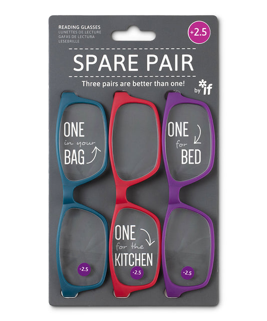 Spare Pair Brights Reading Glasses - Plus 2.5 - Image 1