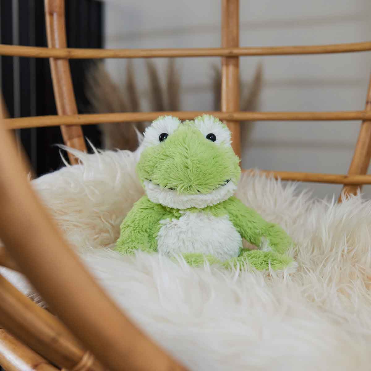 Warmies Junior Plush Frog MEDIUM Warming Microwave Soft Toy Microwave Hot Water Bottles - Image 1