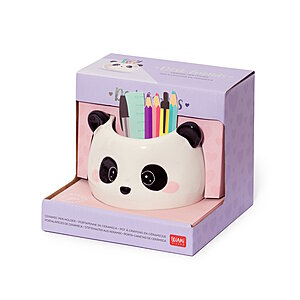 Desk Friends Ceramic Pen Holder Panda Hand Painted - Image 1