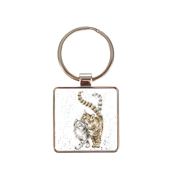 'Feline Good' Cat Keyring - Image 1