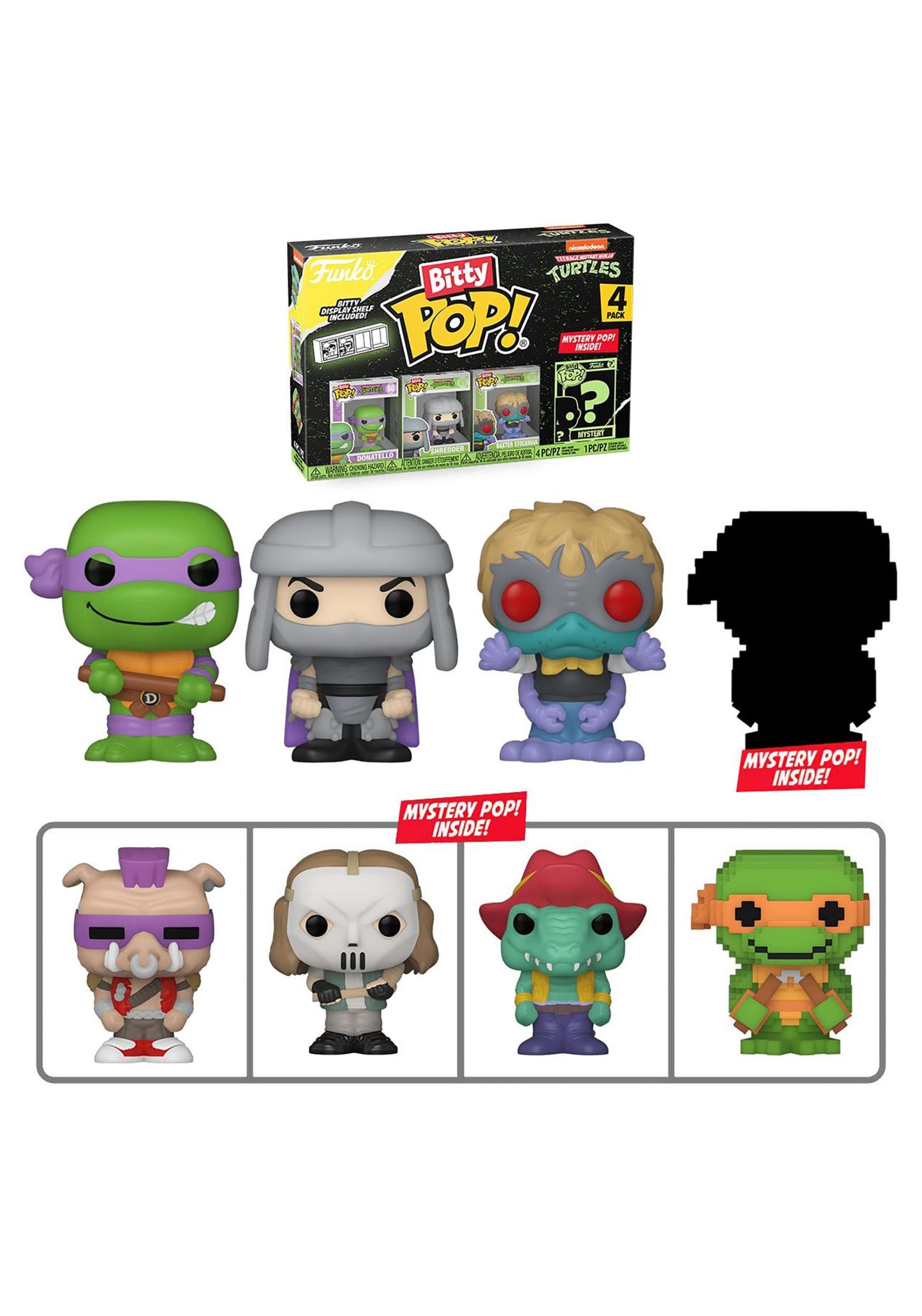 Funko Bitty POP Teenage Mutant Ninha Turtles 0.9-in Vinyl Figure Set 4-Pack - Image 1