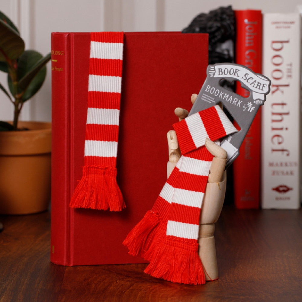 Book Scarf Bookmark - Red & White - Image 1