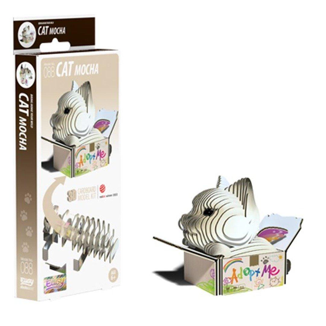 EUGY Cat Mocha 3D Model Craft Kit - Image 1