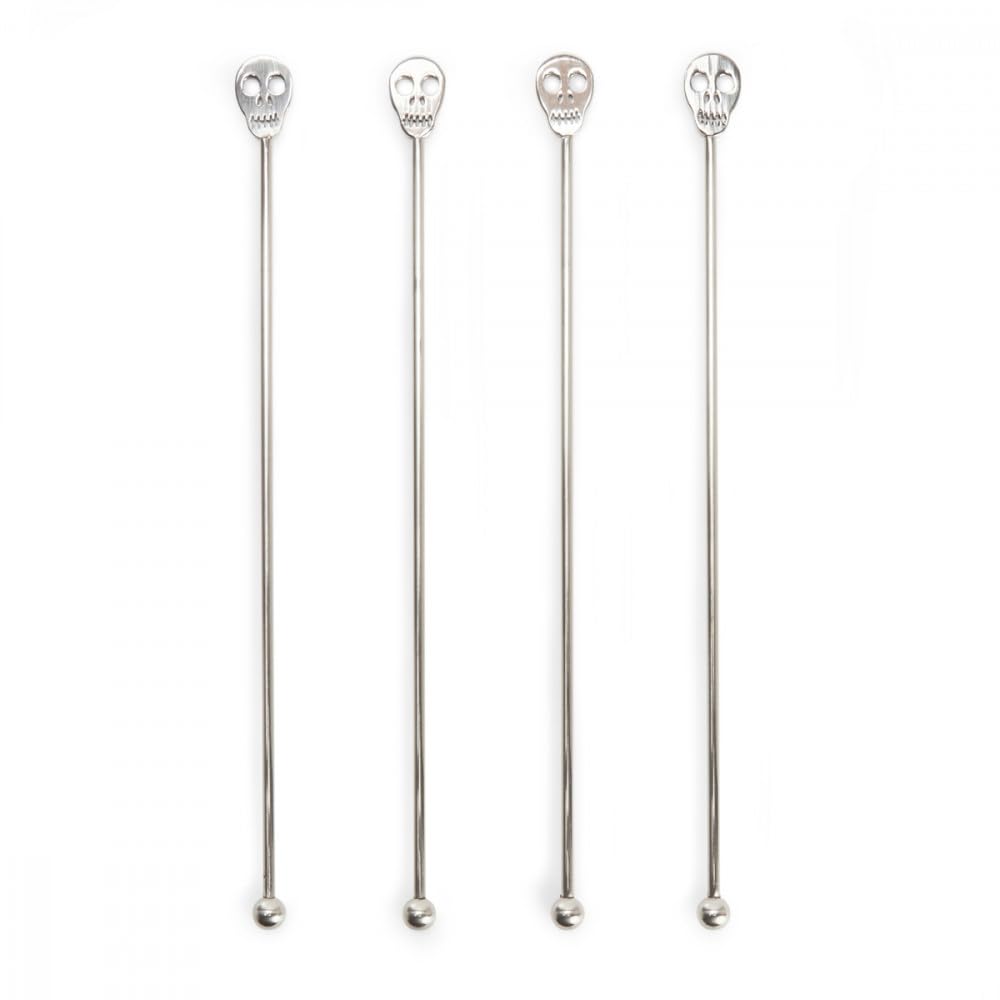 Kikkerland - Set of 4 Skull Cocktail Mixers - Image 3