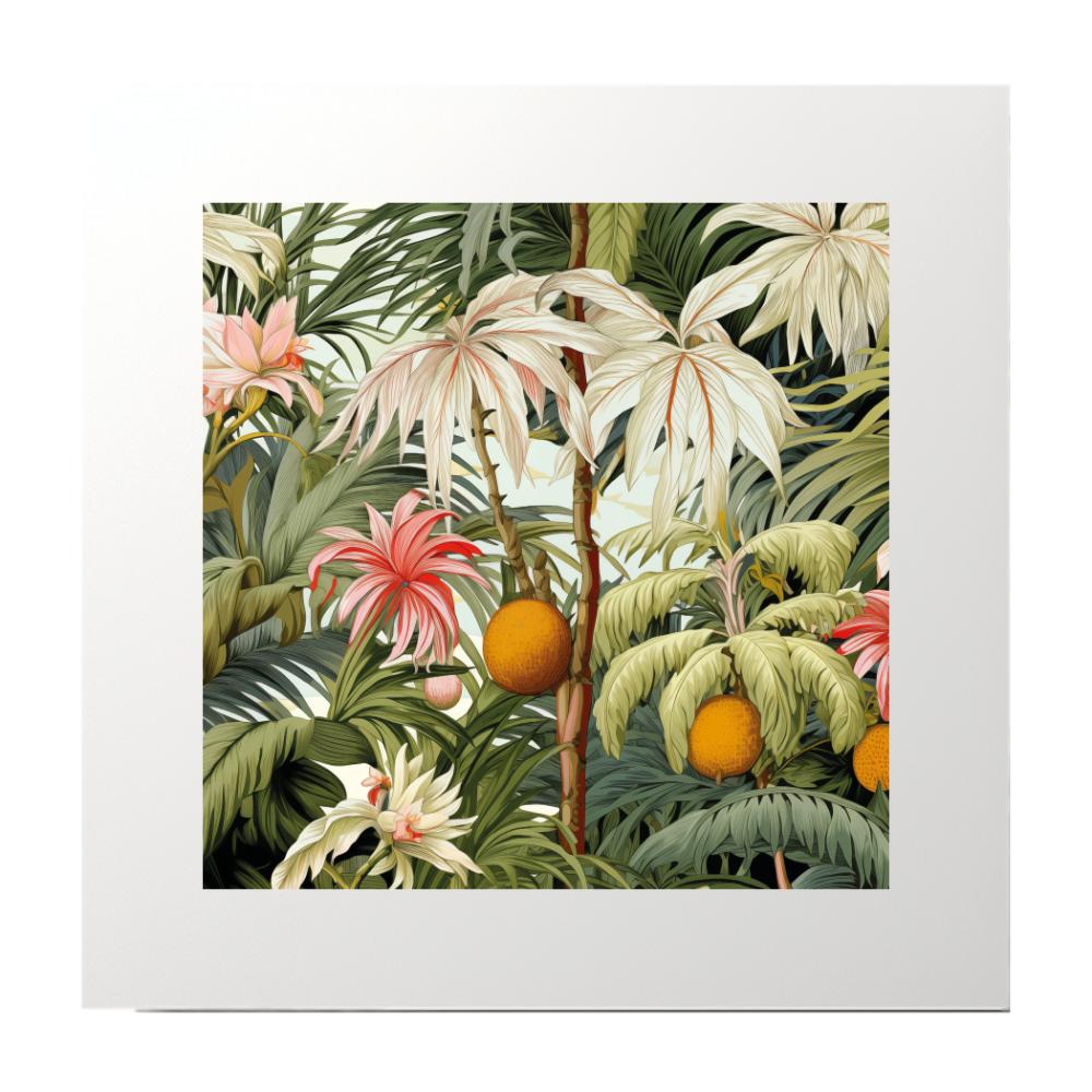 Floral Pattern Palm Coconut Art Print