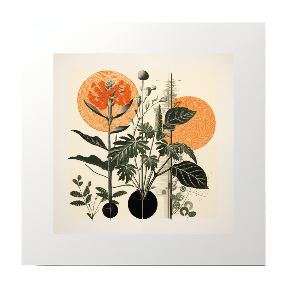 Abstract Collage Flowers Art Print