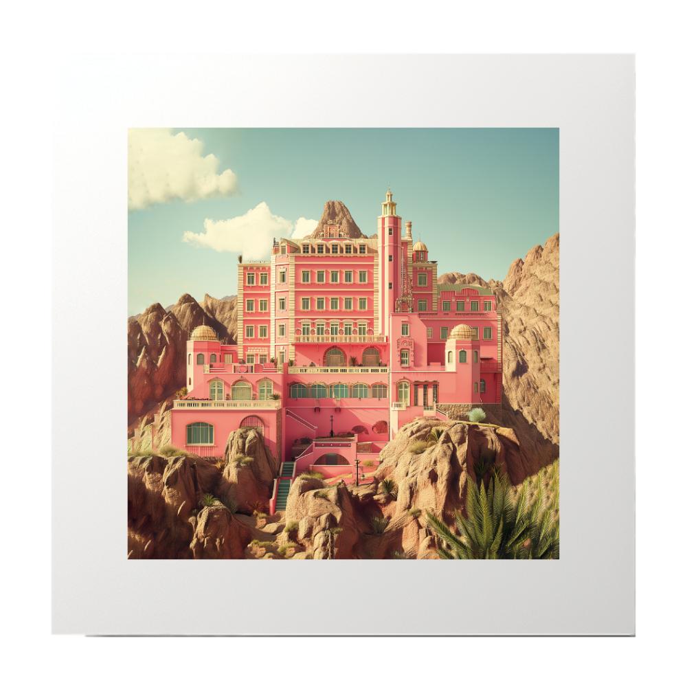 Architecture Pink Mountain Art Print