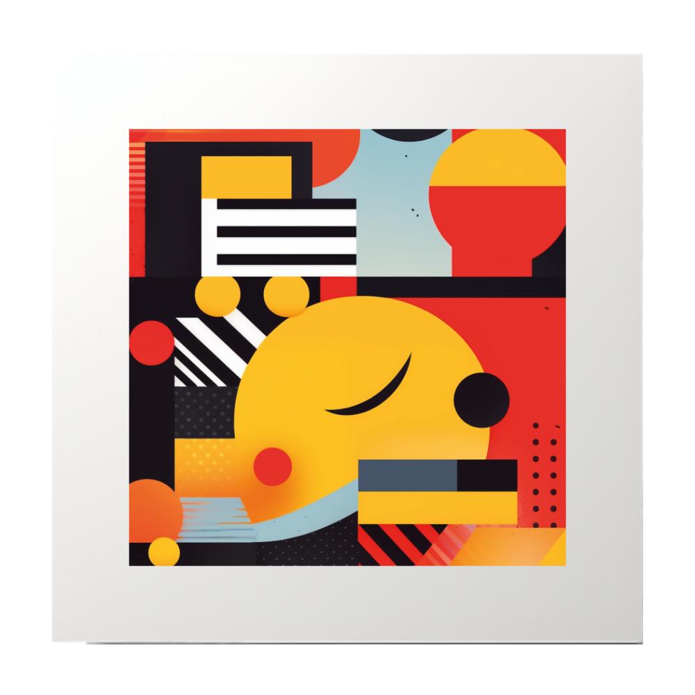 Abstract Red Yellow and Black Shapes Art Print