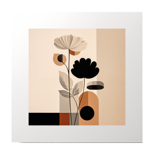 Abstract Beige Flower Art Print