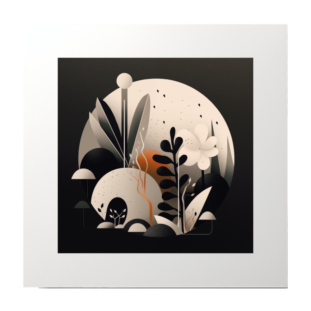 Abstract Black Circles Art Print