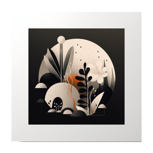 Abstract Black Circles Art Print