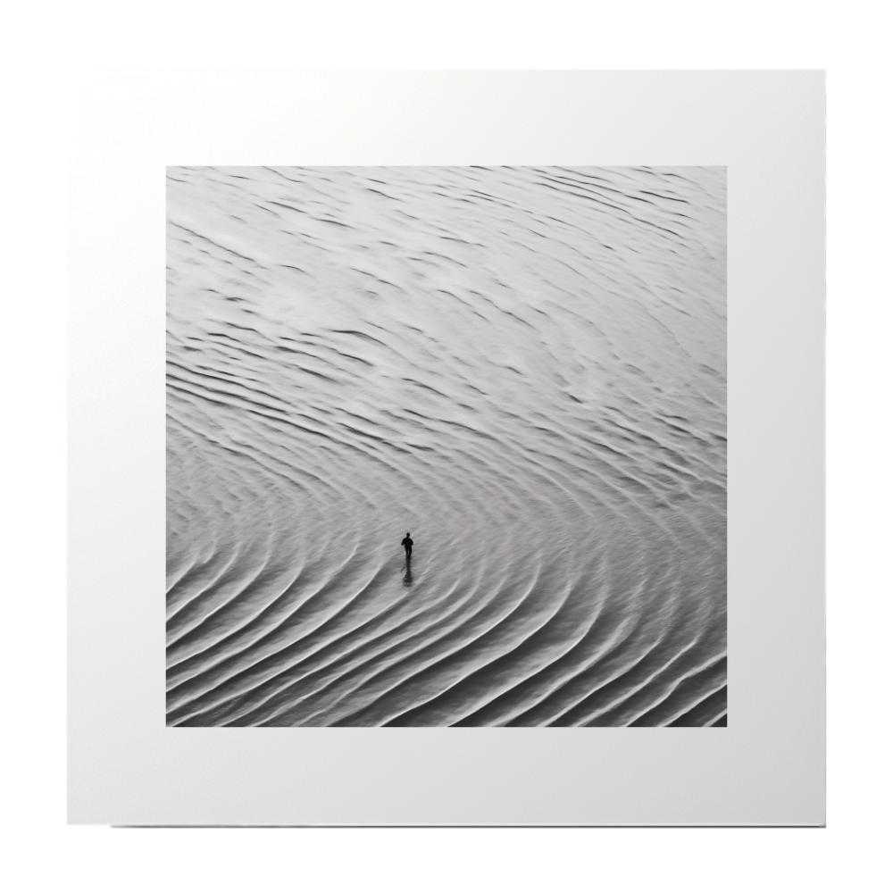 Photography Beach Grey Monochrome Art Print