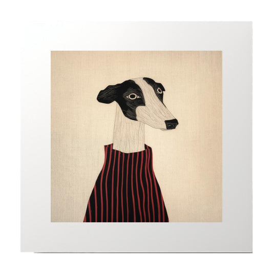 Animals Art Dog Black/ Red Jumper Art Print