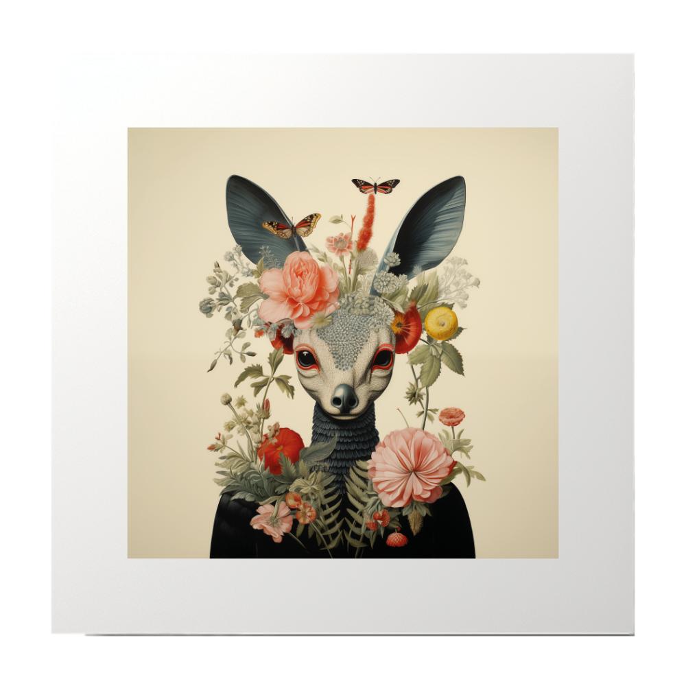Abstract Collage Animal Deer Art Print