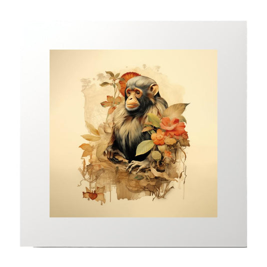 Abstract Collage Animal Chimp Art Print