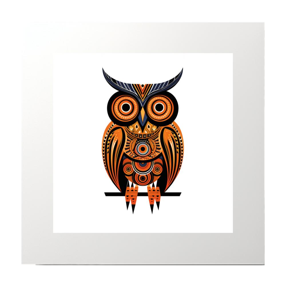 Graphic Art Owl Art Print
