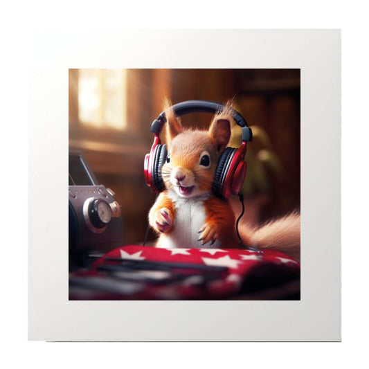Squirrel Music Photography Collage Art Print