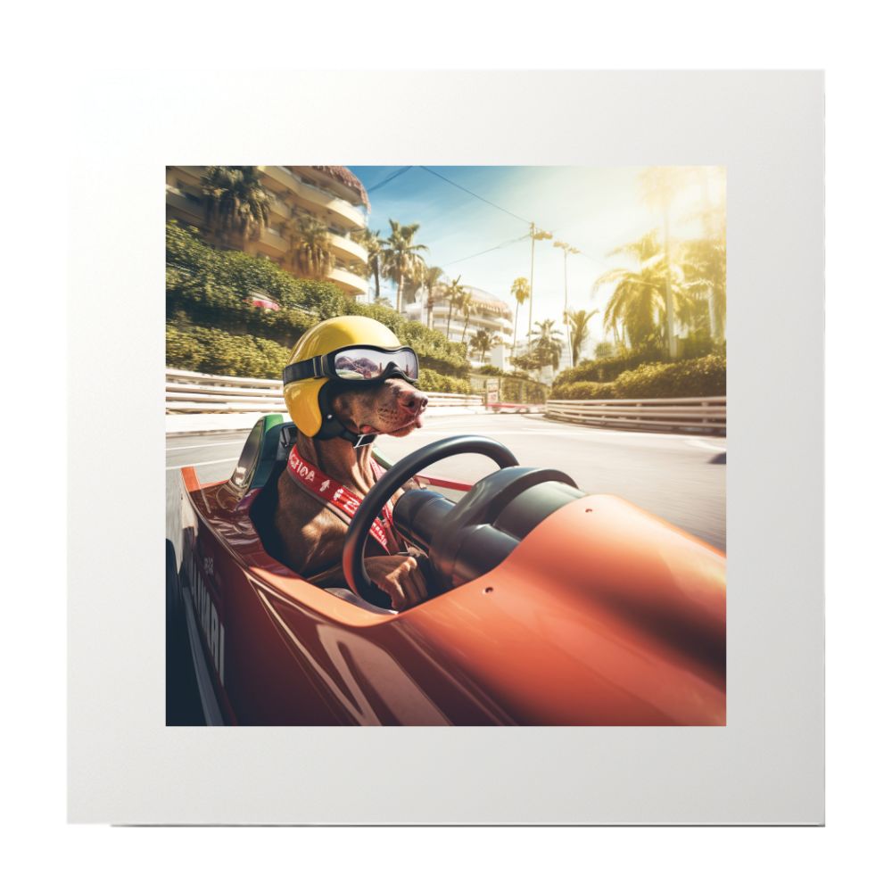 New Driver Racing Dog Art Print