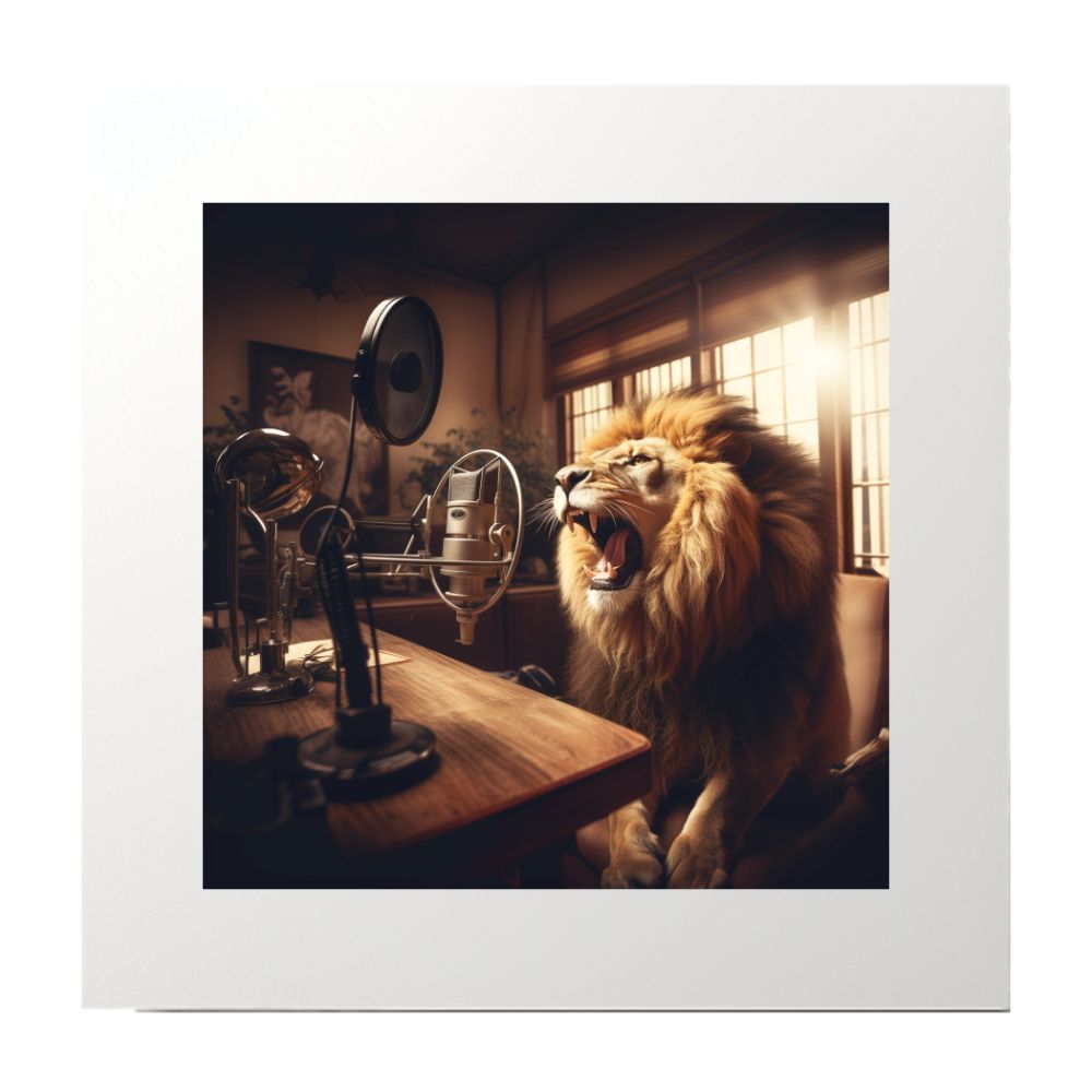 Recording Lion Roar Art Print
