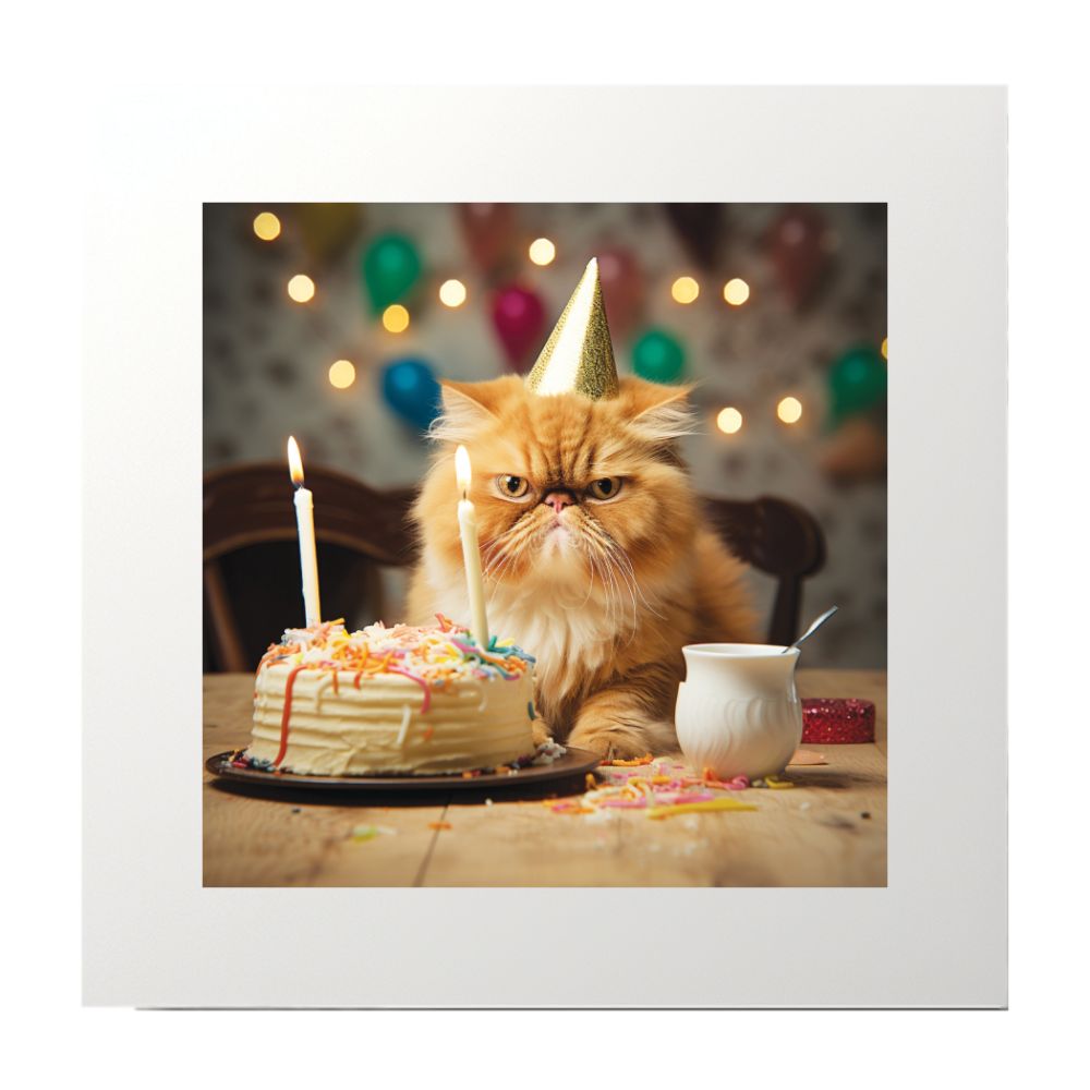 Cat Grumpy Art Print