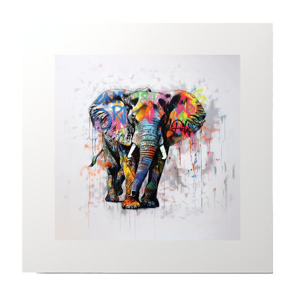 Spray Paint Elephant Graphic Art Print