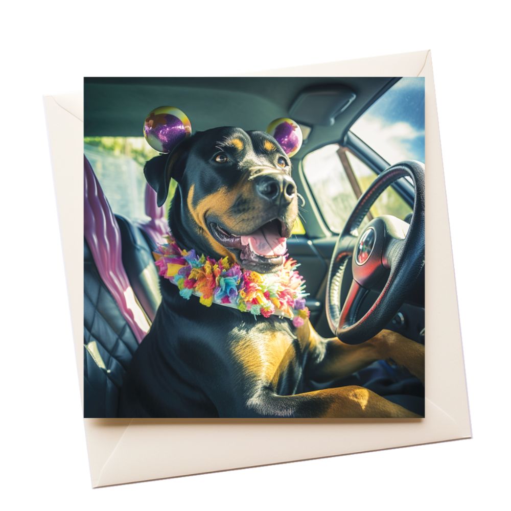 Dog Driver Birthday Greeting Card