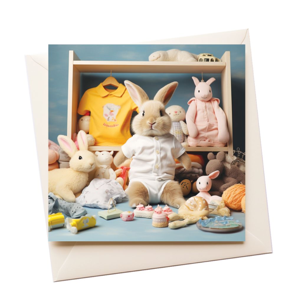 Baby Bunny New Baby Greeting Card