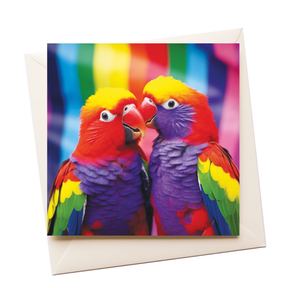 Pride Parrots Love Greeting Card