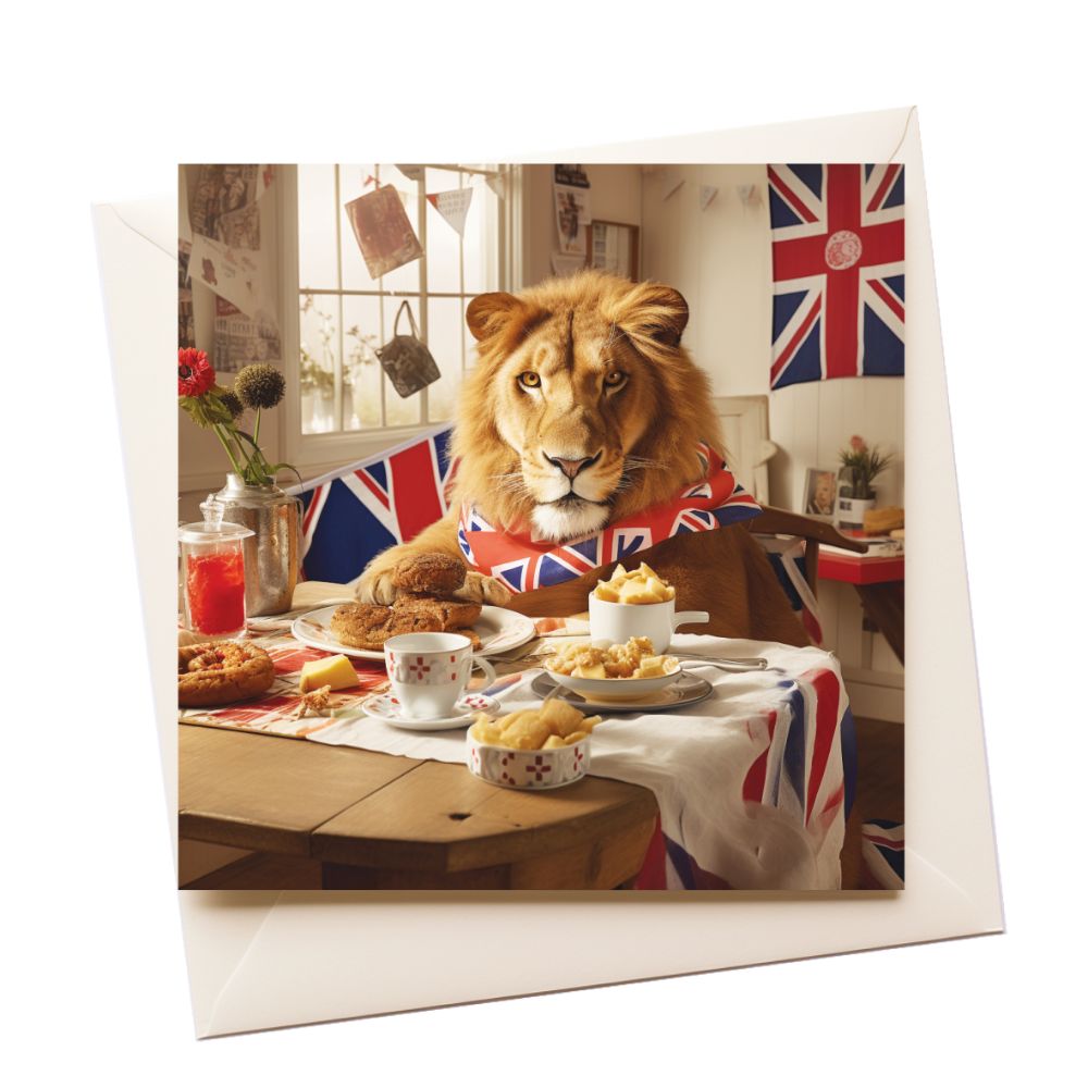 Lion Jubilee Party Tourist Greeting Card