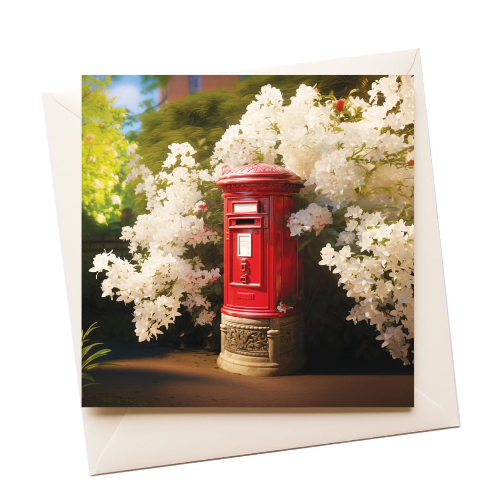 Post Box Flowers Tourist Greeting Card