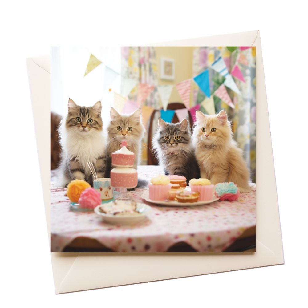 Party Cat Birthday Greeting Card