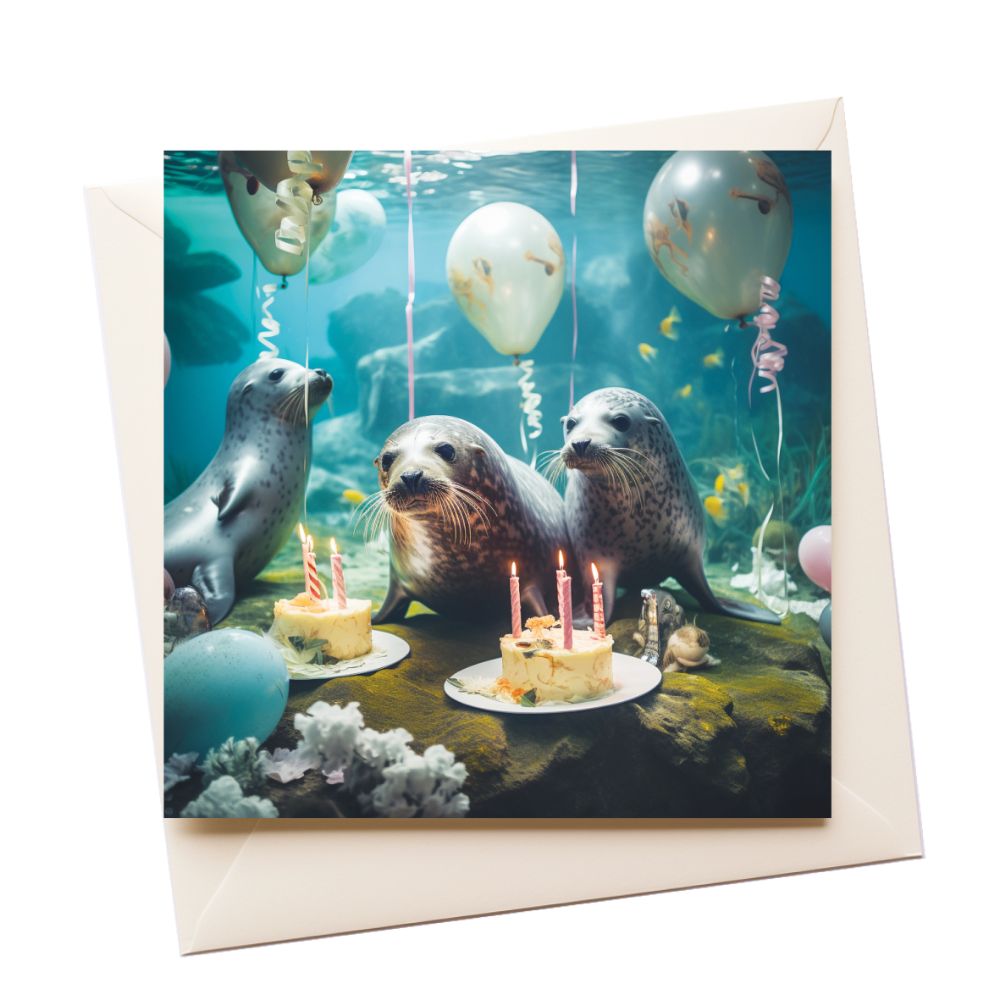 Party Seal Birthday Greeting Card