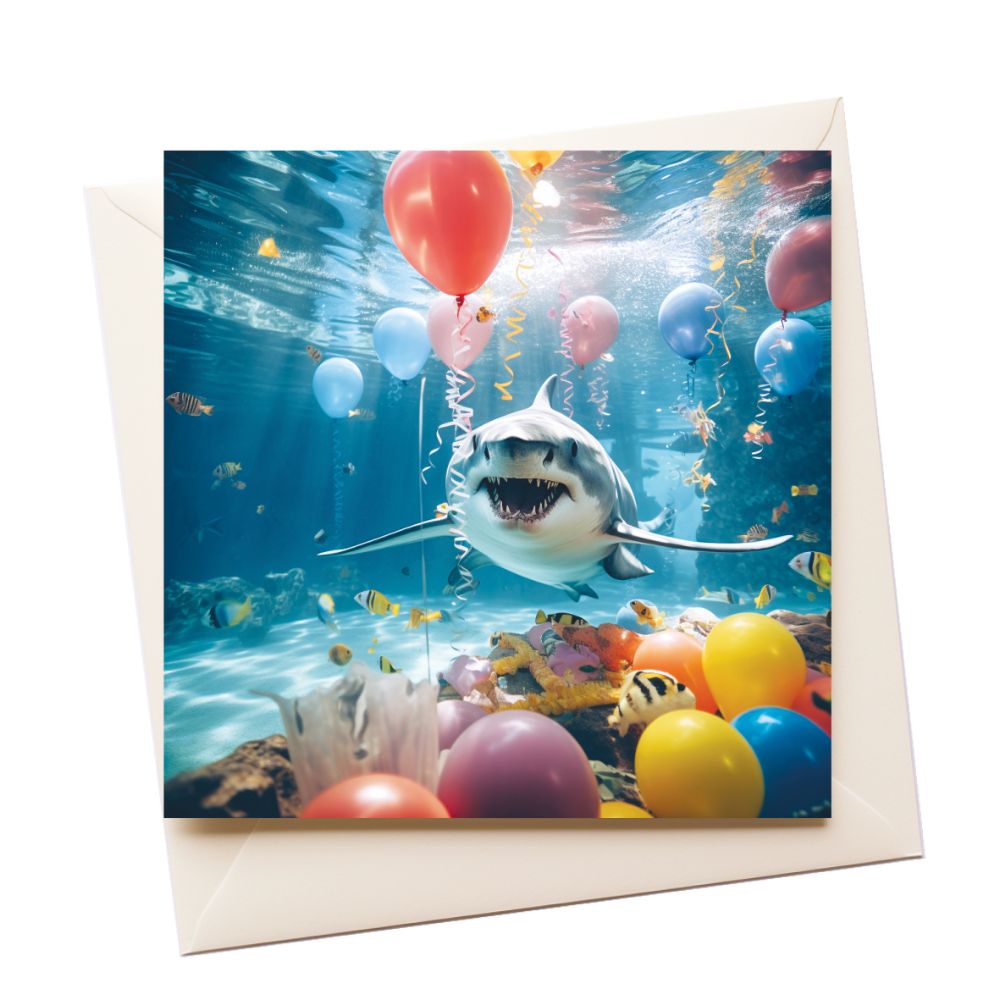 Party Shark Birthday Greeting Card