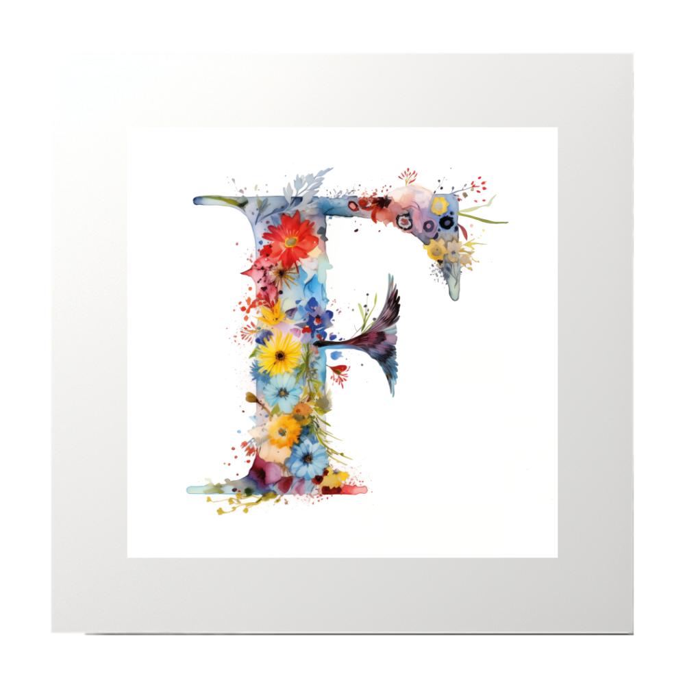 Alphabet Watercolour F Art Print