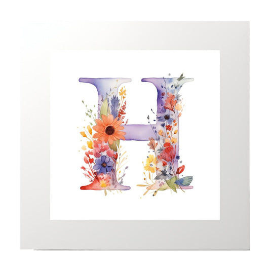 Alphabet Watercolour H Art Print