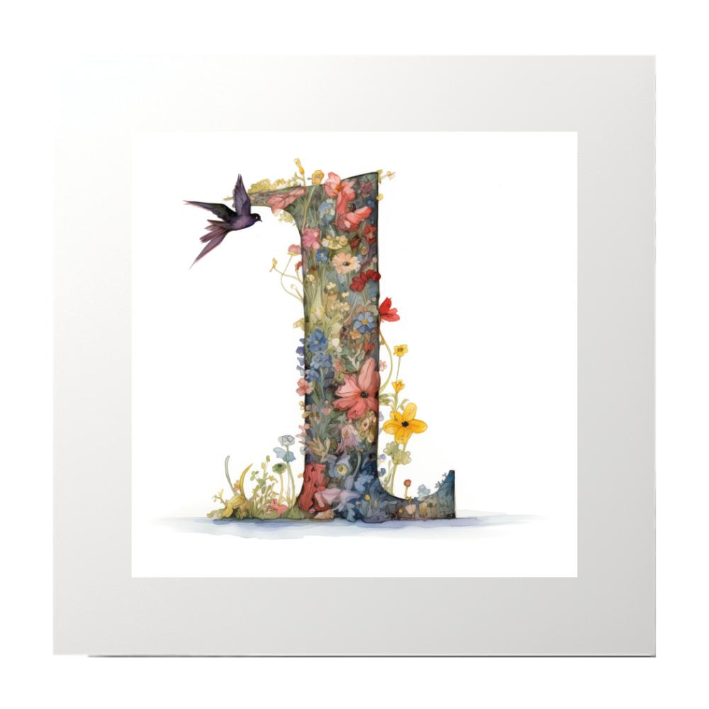 Alphabet Watercolour L Art Print