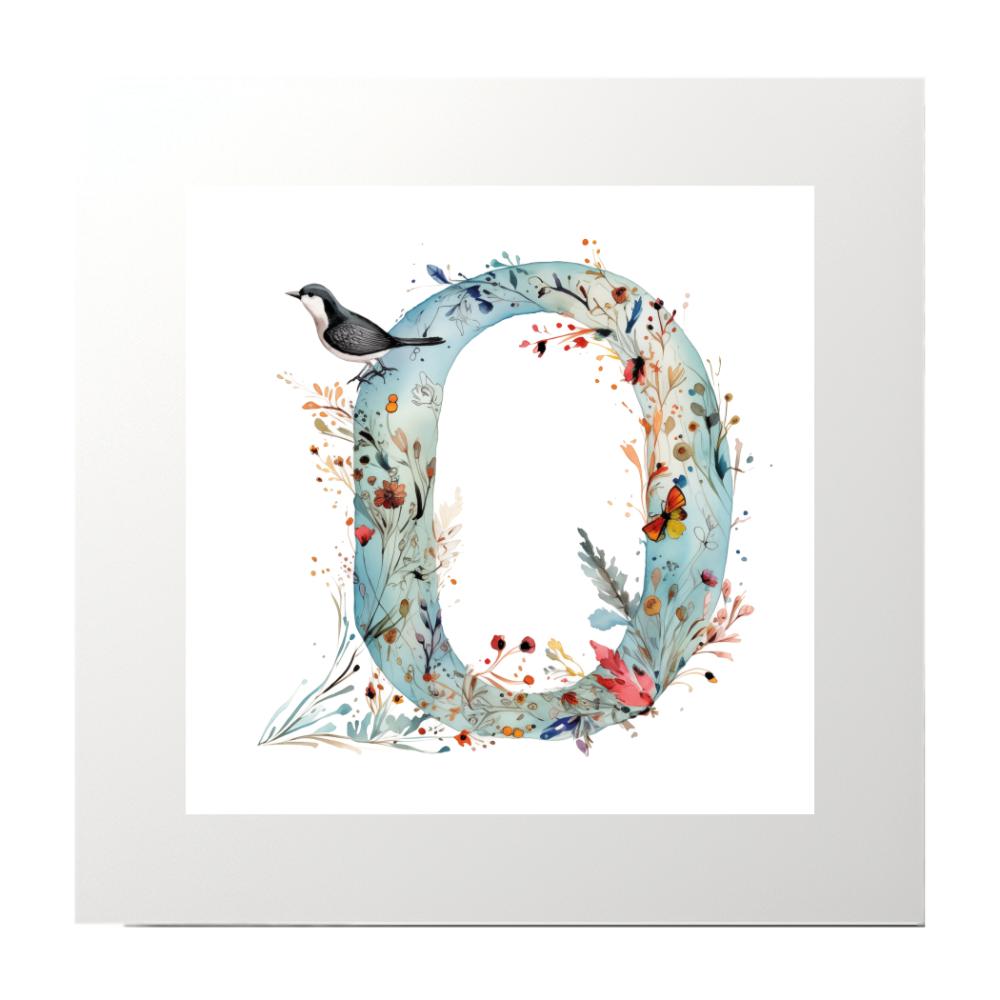 Alphabet Watercolour O Art Print