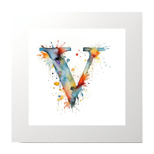 Alphabet Watercolour V Art Print
